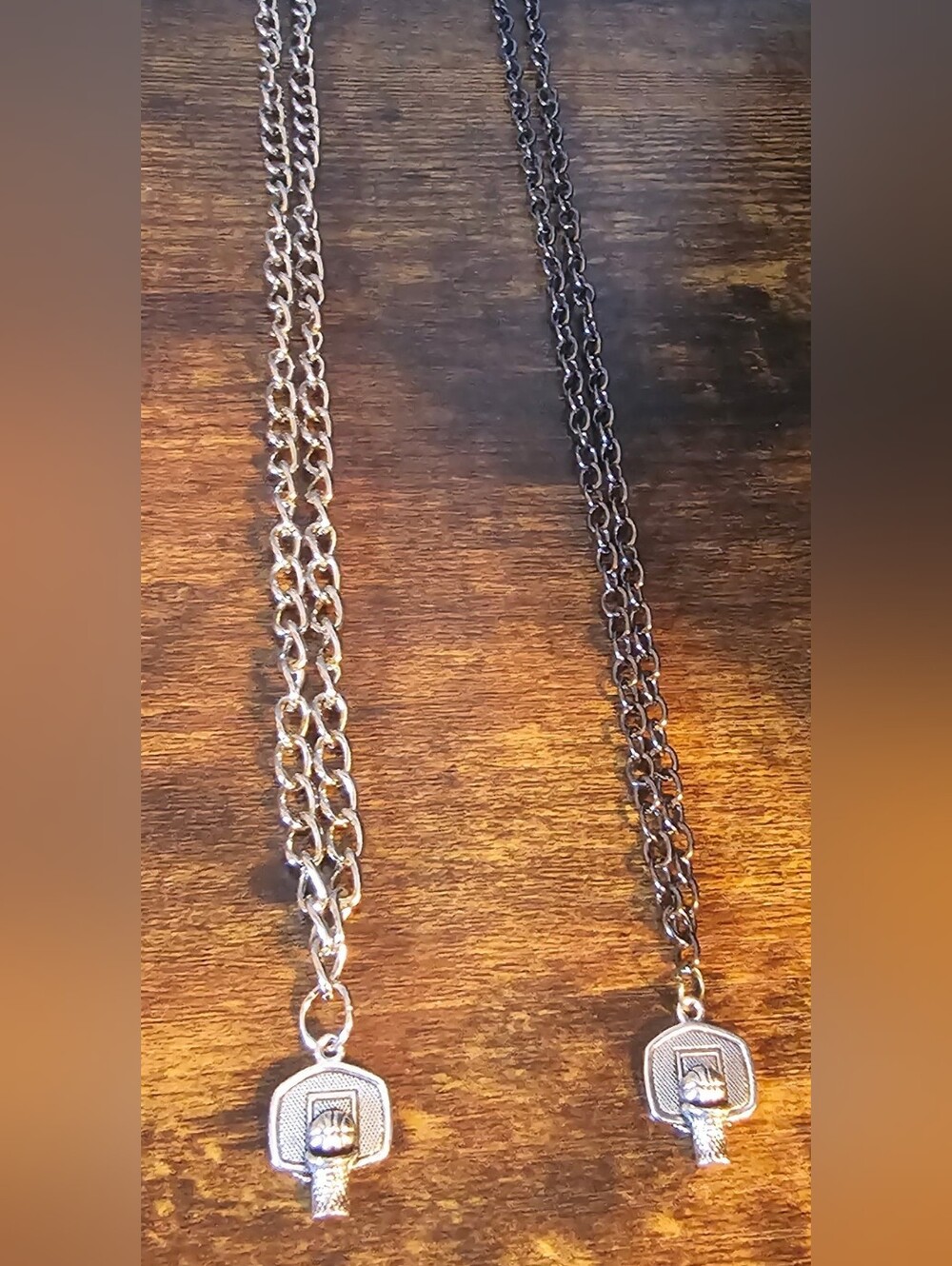 Silver or Black Chain Pendant Necklace - BASKETBALL CHARM Men/Women Jewelry